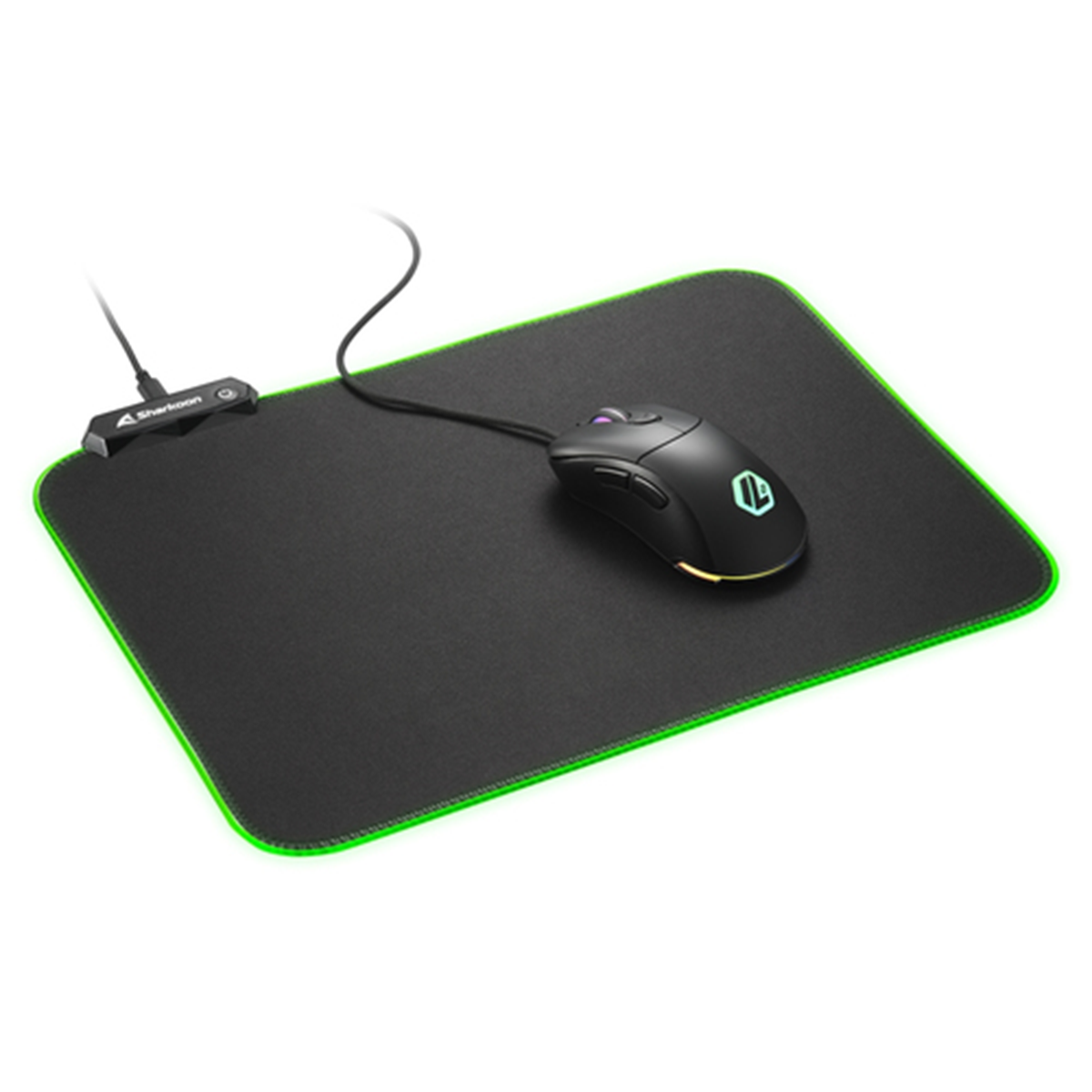 SHARKOON MOUSEPAD TAPPETINO GAMING 1337 MAT RGB V2 360, USB, LUNGHEZZA 36CM