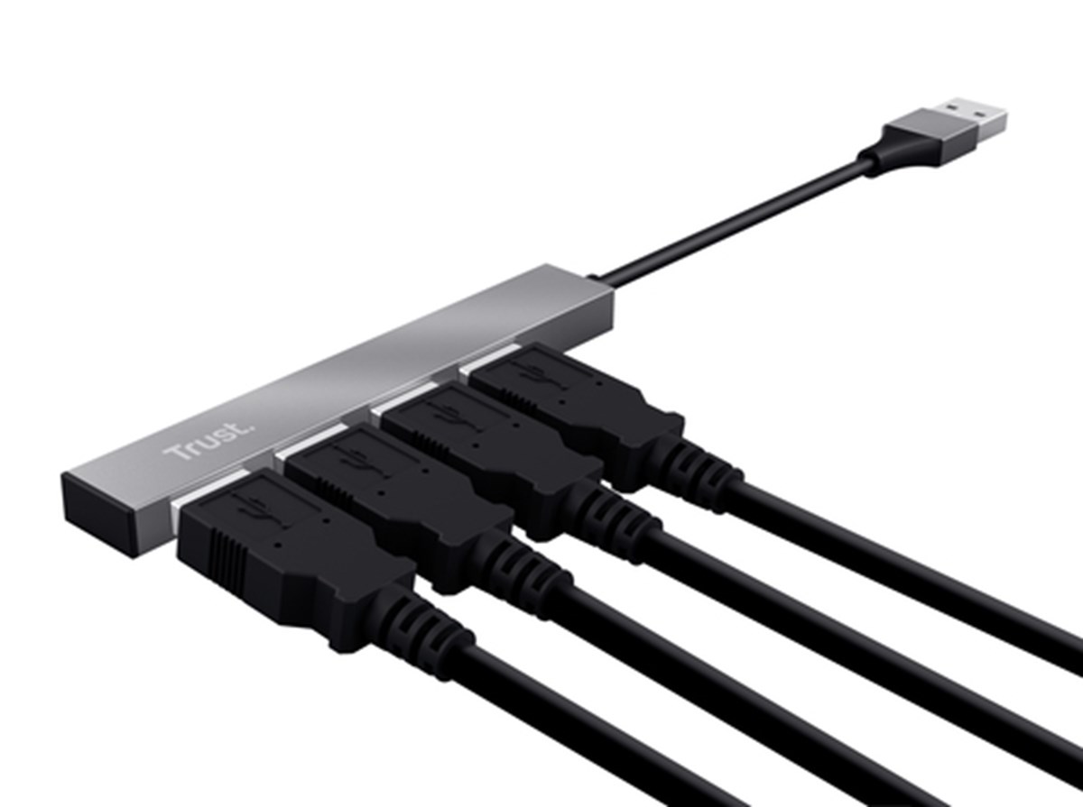 TRUST MINI USB HUB 4 PORTE HALYX ALUMINIUM