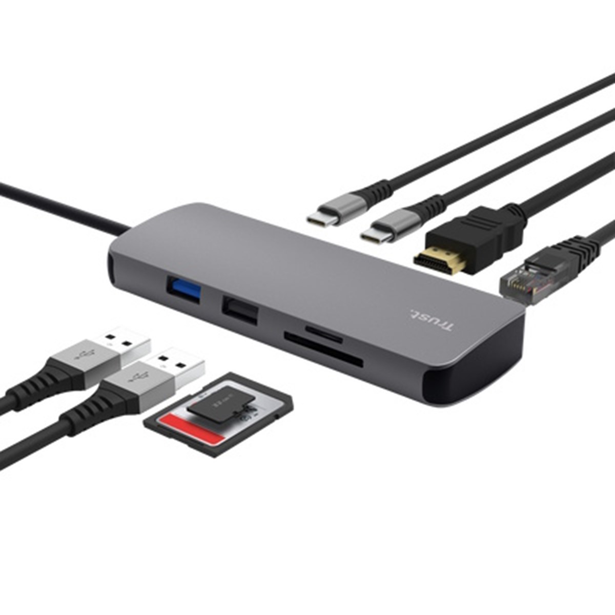 TRUST ADATTATORE MULTIPORTA DALYX 8-IN-1