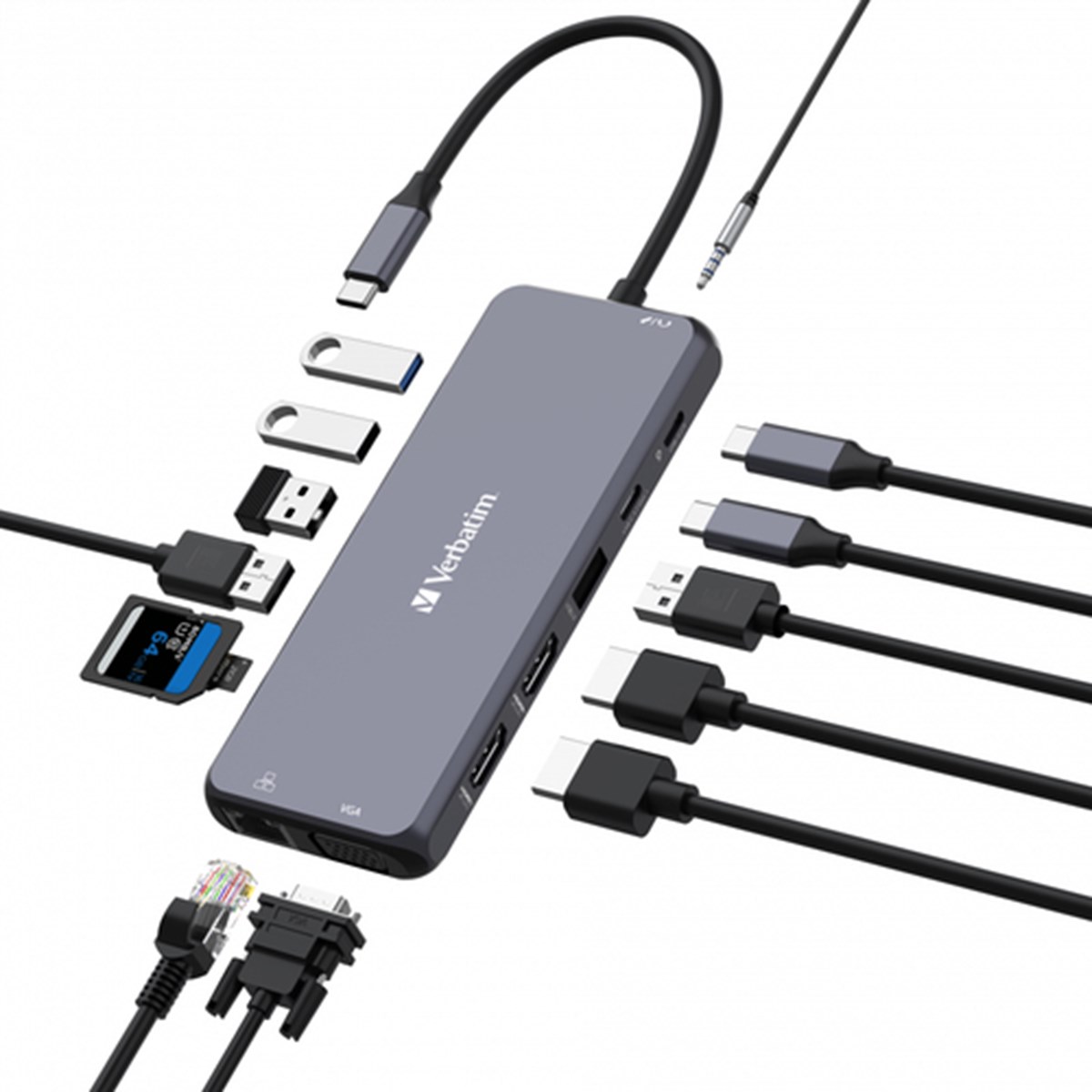 VERBATIM USB-C PRO MULTIPORTE HUB 14 PORTE