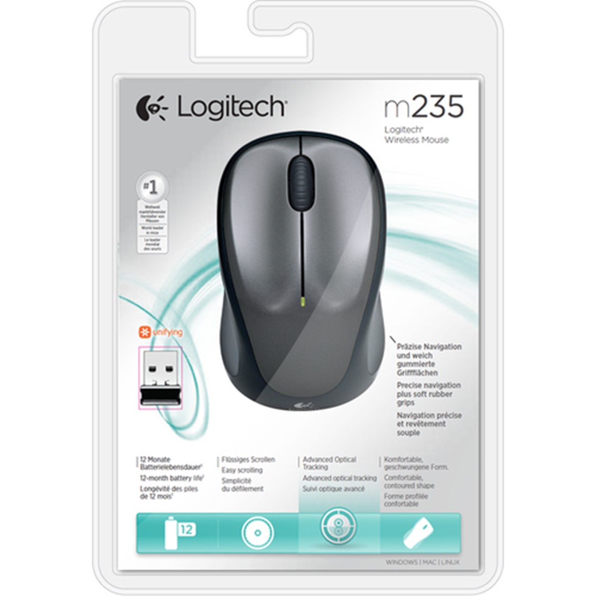 LOGITECH MOUSE OTTICO WIRELESS M235 NERO