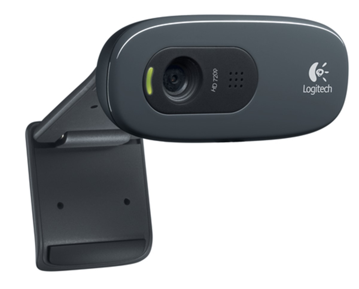LOGITECH WEBCAM HD C270 USB 3MPX 1280X720  FLUID CRYSTAL MICROFONO INCORPORATO CLIP FISSAGGIO RILEVAMENTO AUTOMATIVO VOLTO E MOVIMENTO