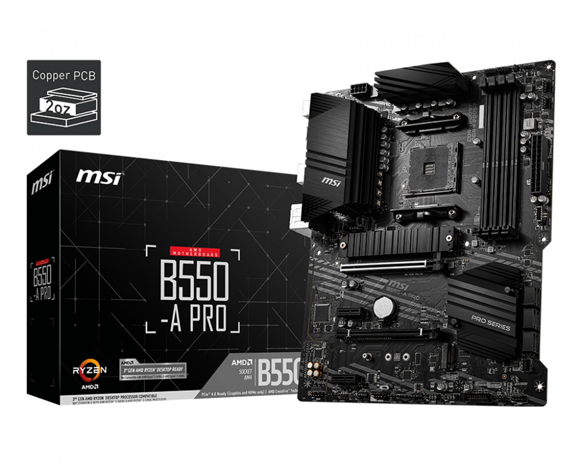 MSI MB AMD B550-A PRO AM4 4DDR4 2PCI-E 2M2 6SATA3