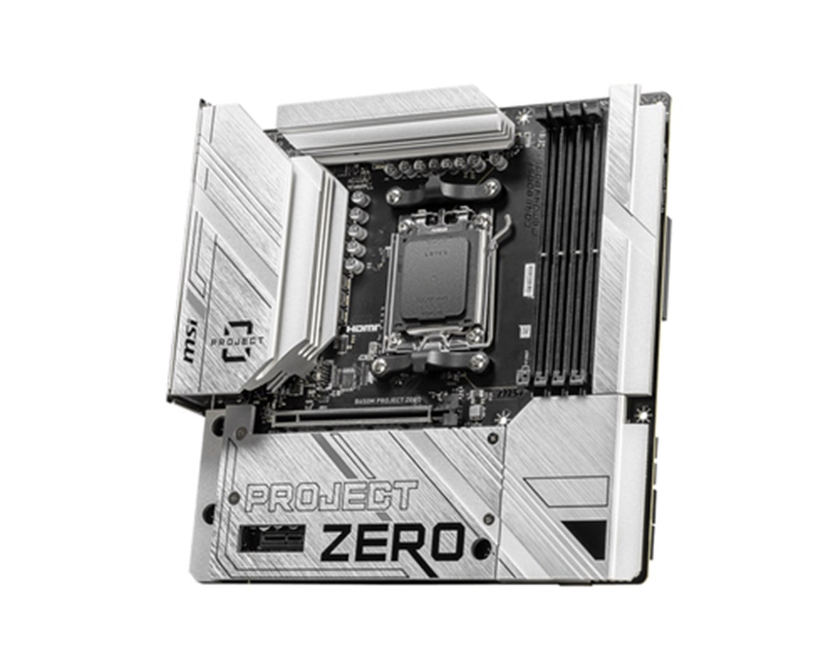 MSI MB AMD B650M PROJECT ZERO,GAMING, B650,AM5,4DDR5,1PCI-Ex16,1PCI-Ex1,2M.2,4SATA3,1USB3.2
