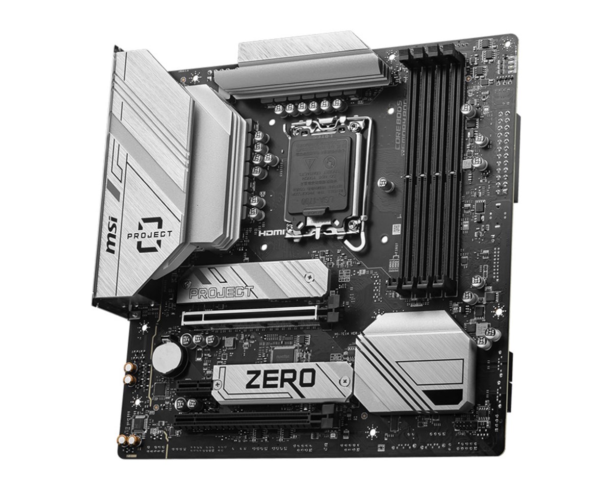MSI MB B760M, PROJECT ZERO B760M STD LGA1700,4DDR5,2PCI-Ex16,1PCI-Ex1,2M.2,4SATA3,1USB3.2 Gen2x2,4US