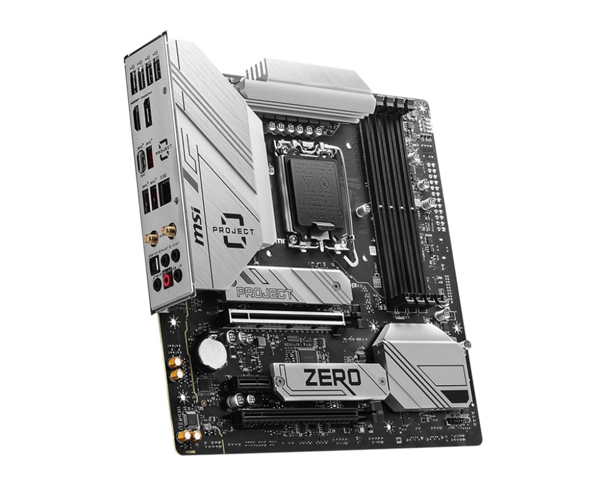 MSI MB B760M, PROJECT ZERO B760M STD LGA1700,4DDR5,2PCI-Ex16,1PCI-Ex1,2M.2,4SATA3,1USB3.2 Gen2x2,4US