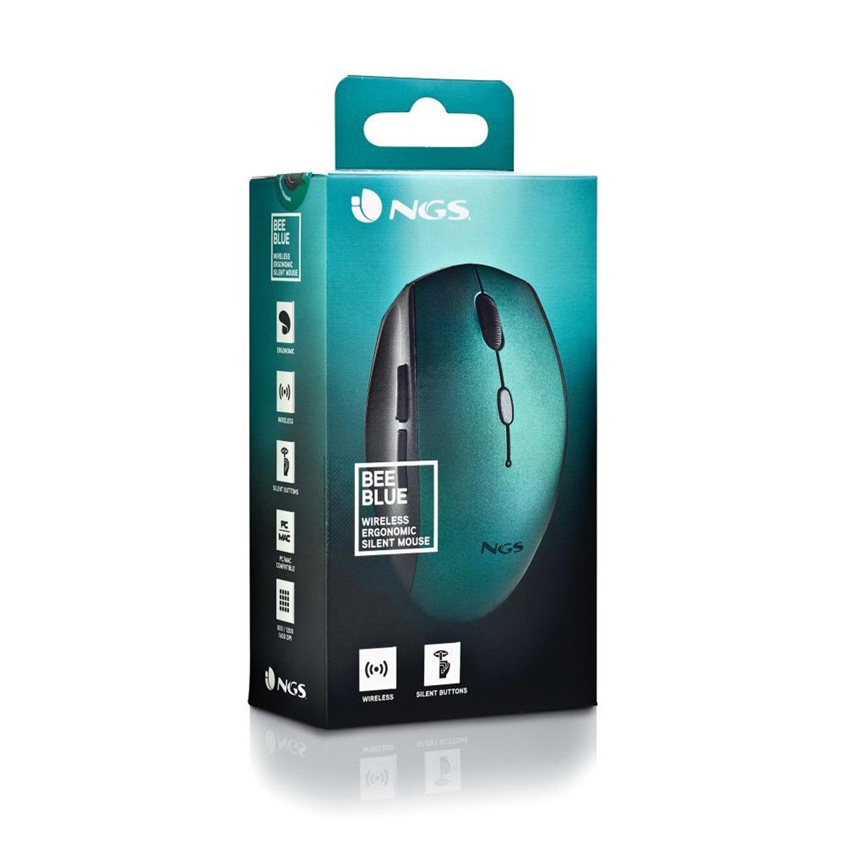 NGS MOUSE BLU ERGONOMICO SENZAFILI E BOTTONI SILENZIOSI