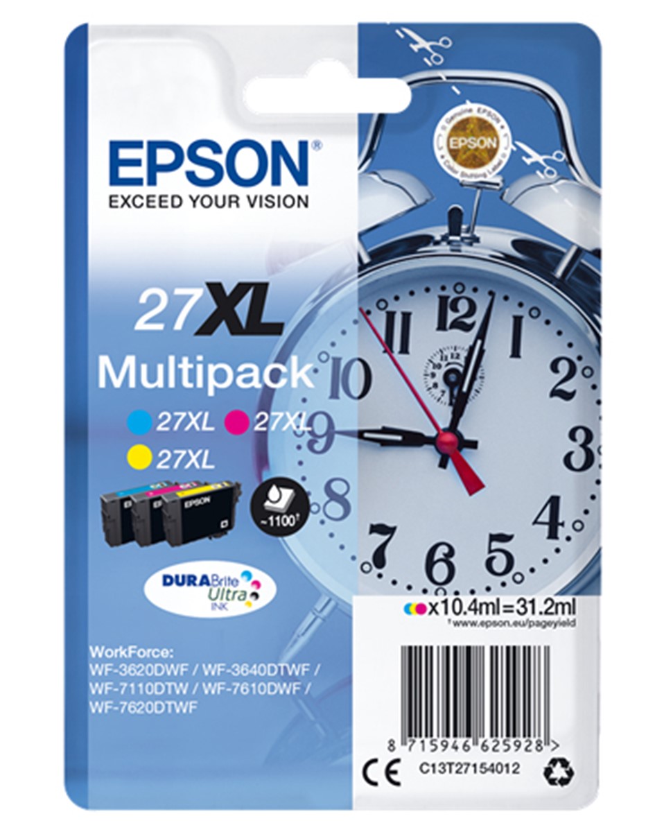 EPSON CART. INK MULTIPACK COLORE XL GIALLO + CIANO + MAGENTA PER WF-3620/3640/7110/7610/7620 SERIE SVEGLIA