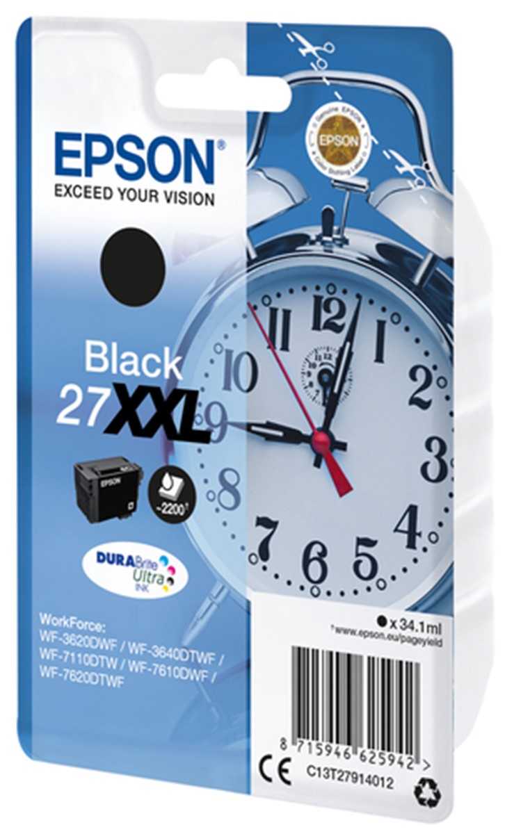 EPSON CART. INK NERO XXL PER WF-3620/3640/7110/7610/7620 SERIE SVEGLIA