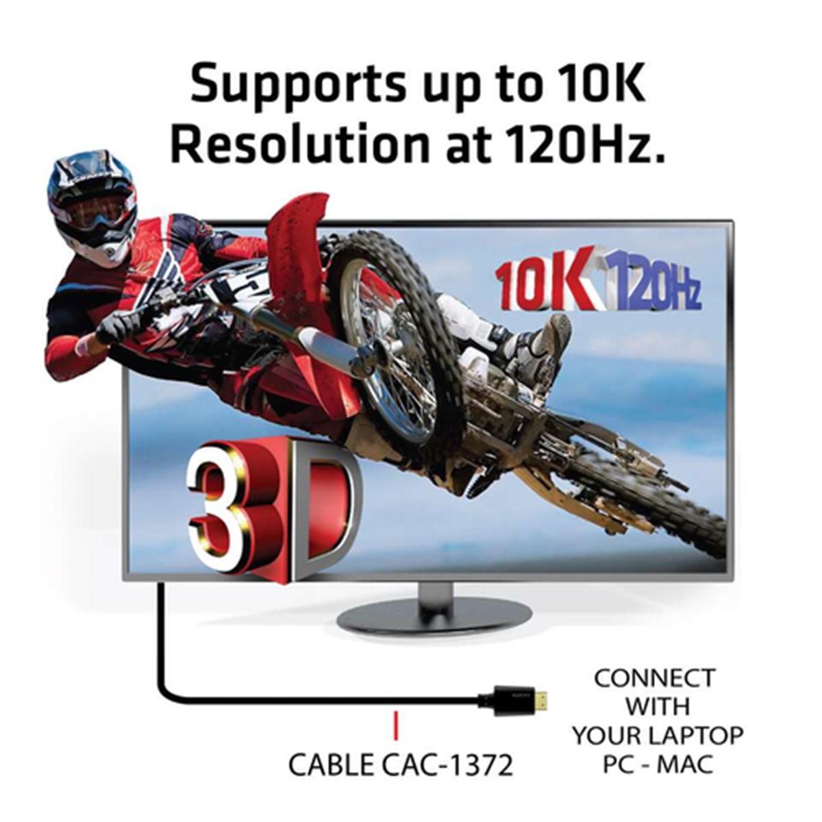 CLUB3D HDMI 2.1 MALE TO HDMI 2.1 MALE ULTRA HIGH SPEED 10K 120HZ  2M/ 6.56FT