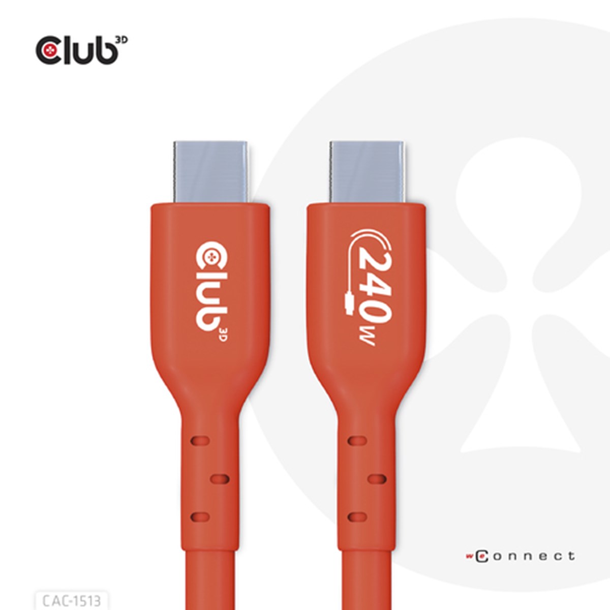 CLUB 3D USB2 TYPE-C Bi-DIRECTIONAL USB-IF CERTIFIED CABLE DATA 480Mb, PD 240W(48V/5A) EPR M/M 3m / 9