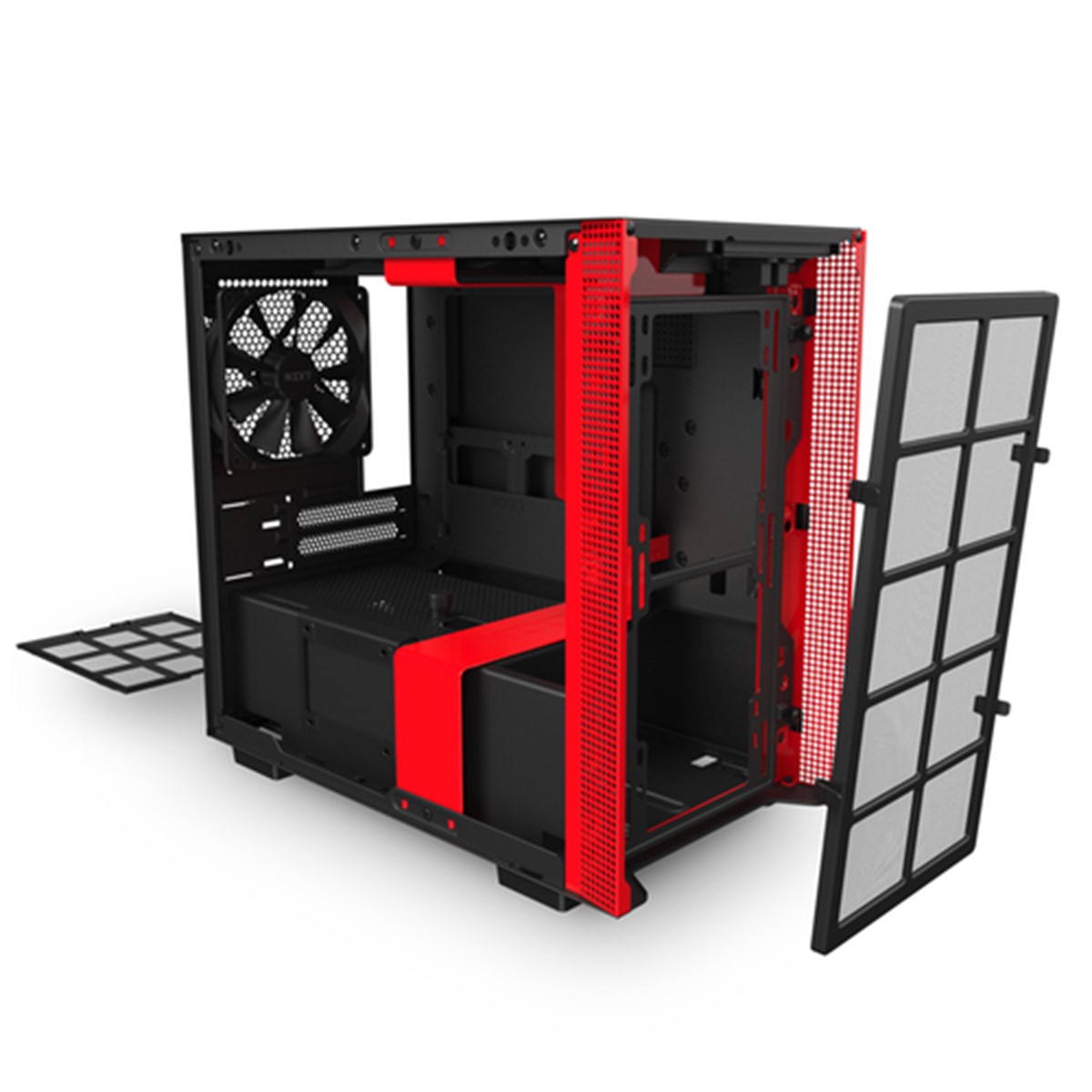 NZXT CASE H210I MID TOWER ATX MATTE BLACK/RED, WINDOW, 2 SLOT ESPANSIONE 2,5/3,5, 2X120 FAN FRONT, 1X120 FAN REAR
