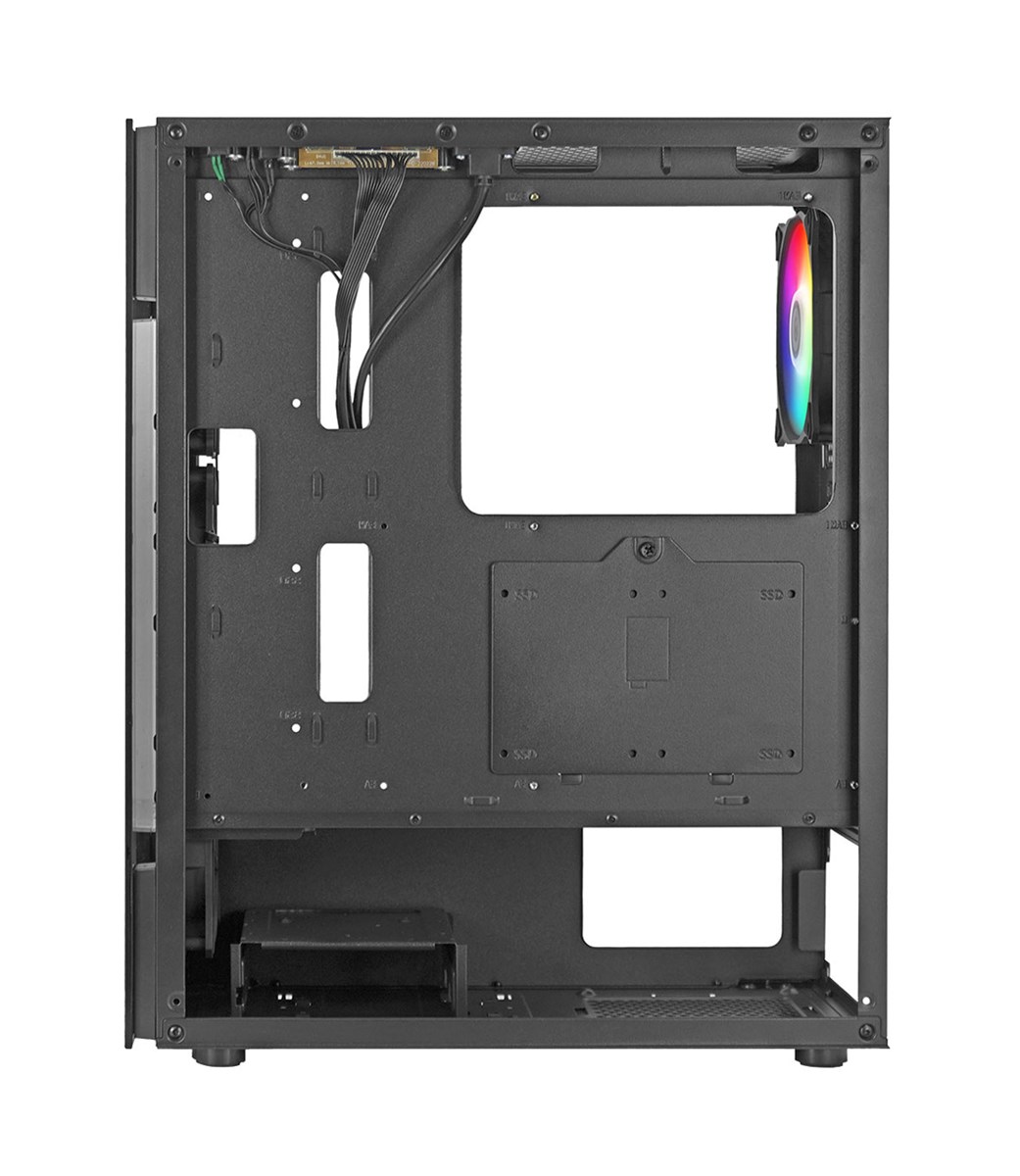 NUWO CASE ATX RODAN R602 0.5MM SPCC USB3.0/2.0 4 FAN 12CM ARGB FRONT MESH SIDE GLASS NERO