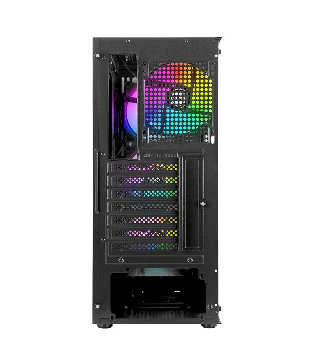 NUWO CASE ATX RODAN R602 0.5MM SPCC USB3.0/2.0 4 FAN 12CM ARGB FRONT MESH SIDE GLASS NERO