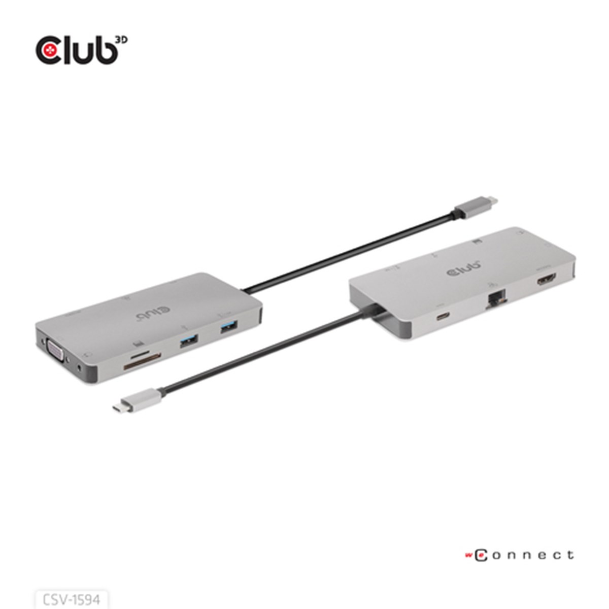 CLUB3D HUB USB GEN1 TYPE-C 9-in-1, HDMI, VGA, 2x USB Gen1 TYPE-A, RJ45, SD/Micro SD, USB Gen1 Type-C