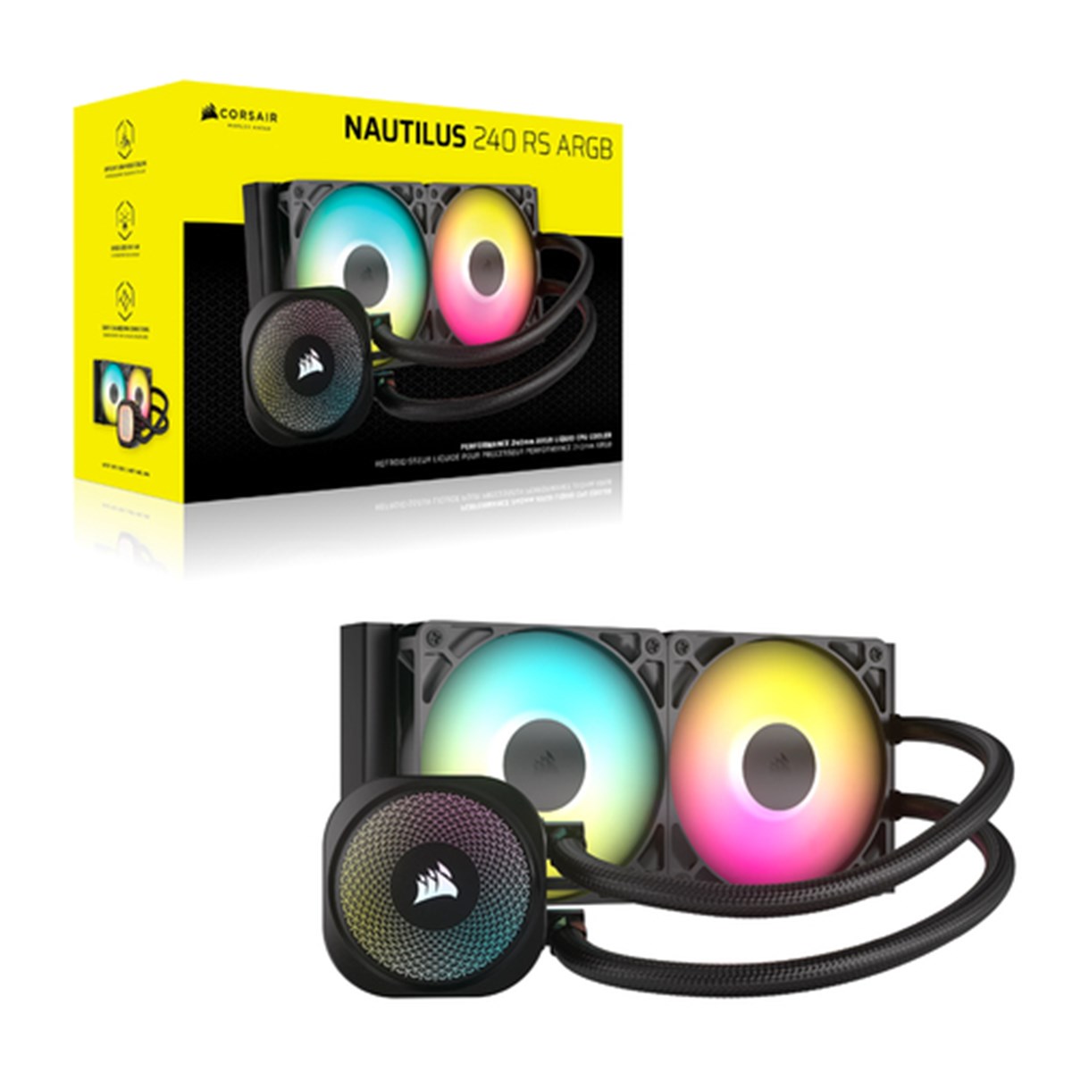 CORSAIR DISSIPATORE A LIQUIDO NAUTILUS 240, ARGB, 240MM RADIATOR, LIQUID CPU COOLER