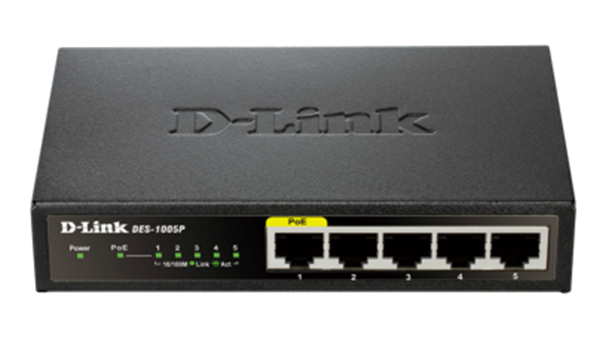 D-LINK SWITCH 5 PORTE 10/100 DI CUI 1 POE DESKTOP