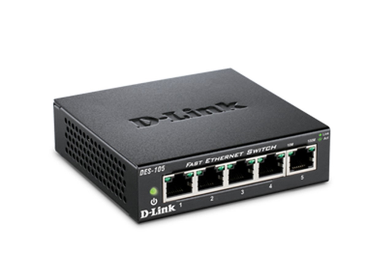 D-LINK SWITCH 5 PORTE 10/100 CASE METALLICO