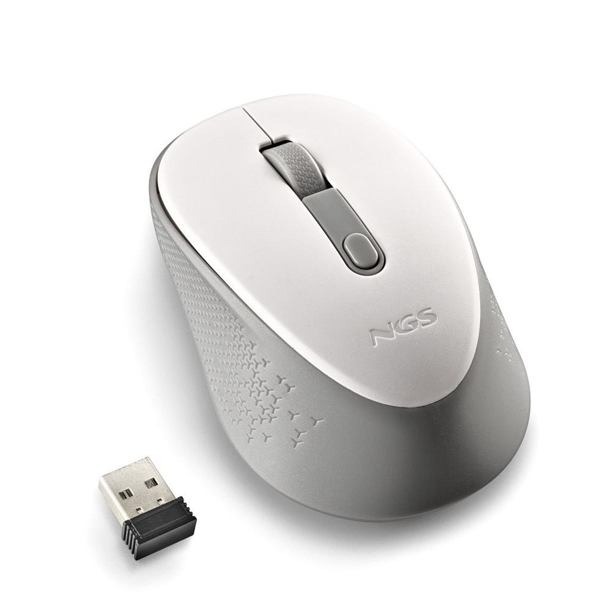 NGS MOUSE WIRELESS BIANCO 2 PULSANTI E ROTELLA DI SCORRIMENTO