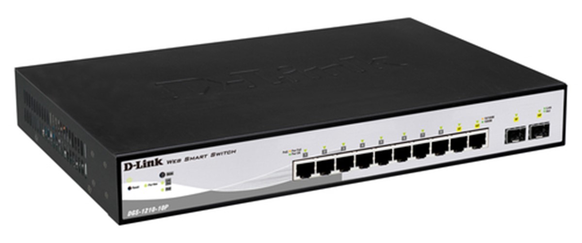 D-LINK SWITCH 10 PORTE DI CUI 8 PORTE GIGABIT POE + 2 PORTE SFP SMART+