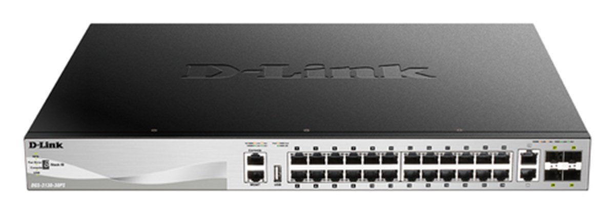 D-LINK SWITCH 24 X 10/100/1000BASE-T POE PORTS (370W BUDGET) LAYER 3 STACKABLE MANAGED GIGABIT SWITC