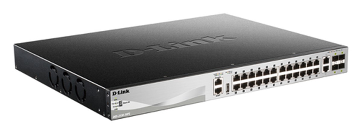 D-LINK SWITCH 24 X 10/100/1000BASE-T POE PORTS (370W BUDGET) LAYER 3 STACKABLE MANAGED GIGABIT SWITC