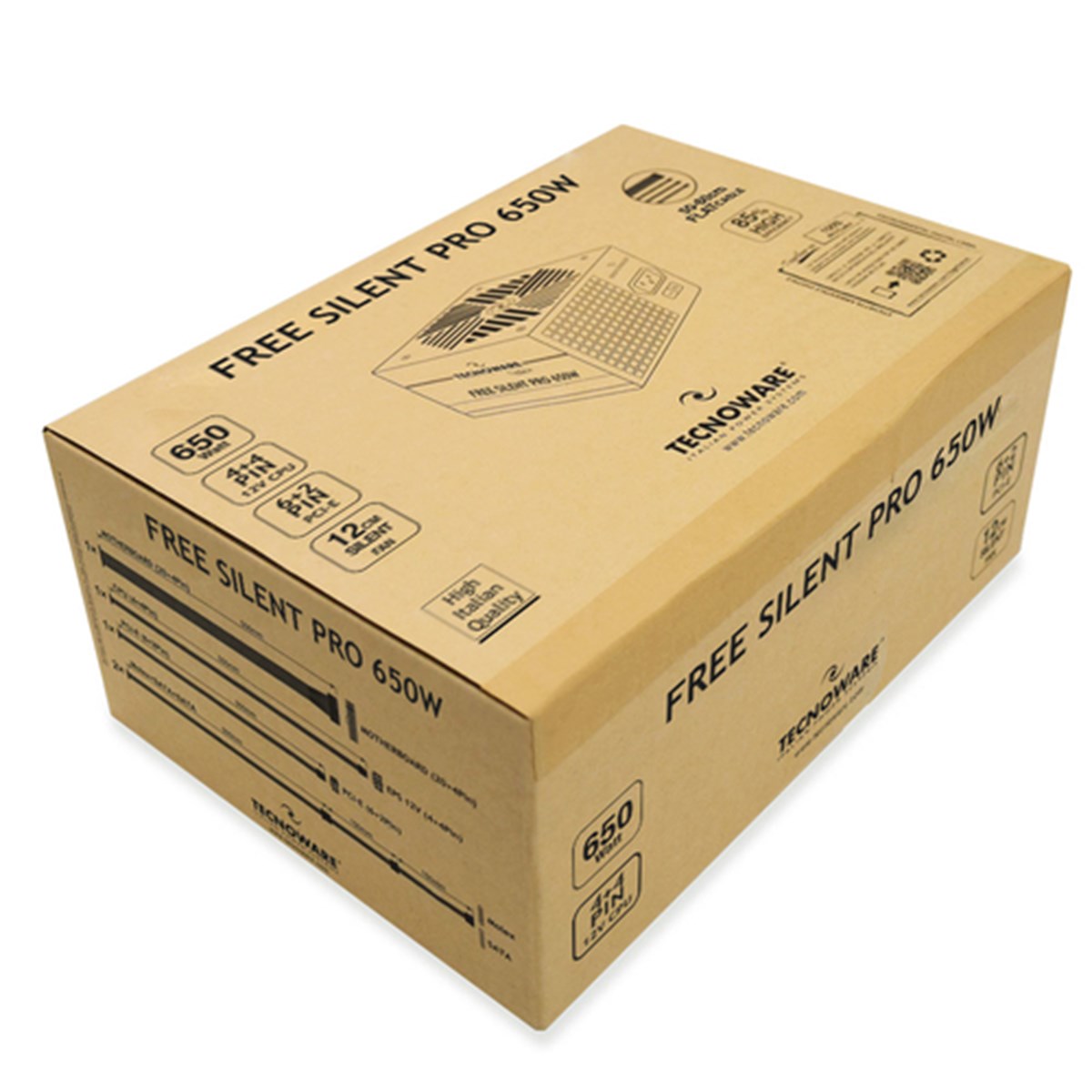 TECNOWARE ALIMENTATORE FREE SILENT PRO 650W 12 CM PSU