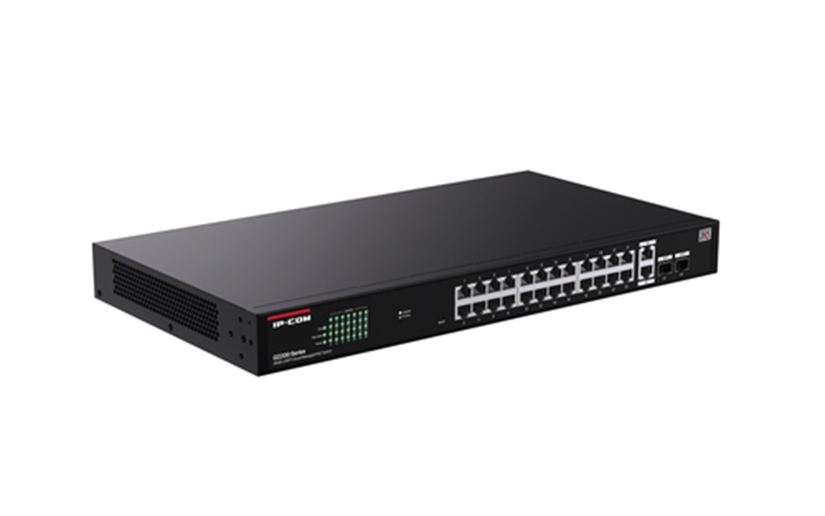 IP-COM SWITCH POE MANAGED L2, 28 PORT, 26 POE, 2 SFP