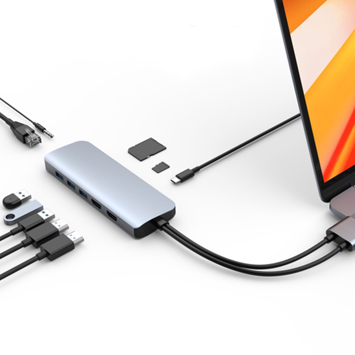 HIPER DRIVE HUB USB-C VIPER 10 IN 1 PER MACBOOK CHROMEBOOK E PC