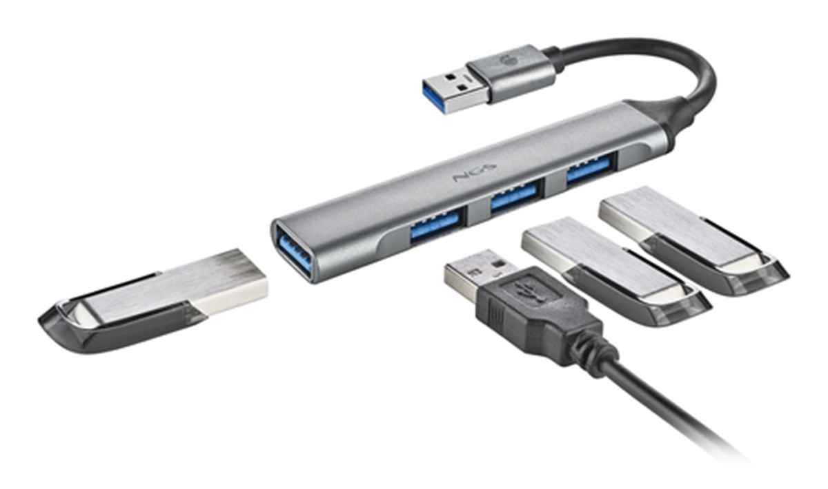 NGS MINI HUB 4 PORTE USB, 1 x USB 3.2 GEN1 E 3 x USB 2.0, PC E MAC