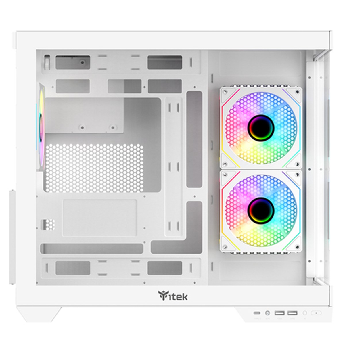 ITEK CASE DARK CAVE DS, GAMING TOWER, ATX, 3X12CM ARGB FAN, 2XUSB3, TYPE-C, SIDE  FRONT PANEL TEMP