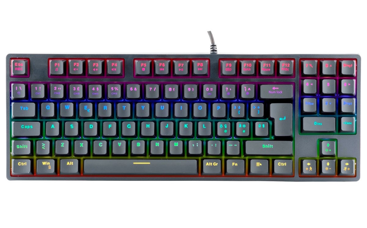 ITEK TASTIERA GAMING, MECCANICA, SWITCH BLU, OUTEMU, RGB, SOFTWARE, 90TASTI, COMPATTA