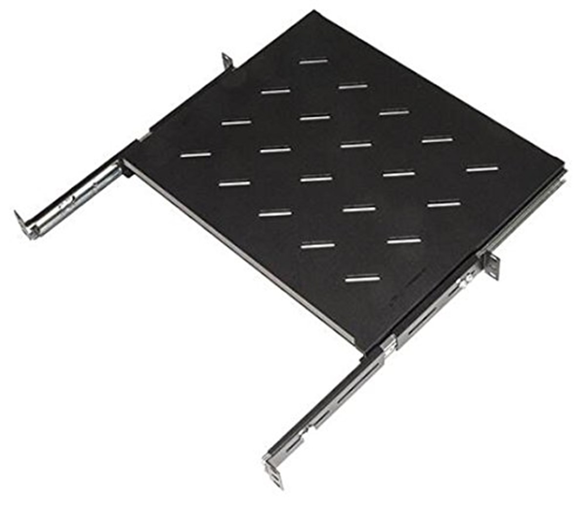 LINK RIPIANO UNIVERSALE PER ARMADIO RACK ESTRAIBILE SU BINARI TELESCOPICI 1 UNITA NERO 350MM