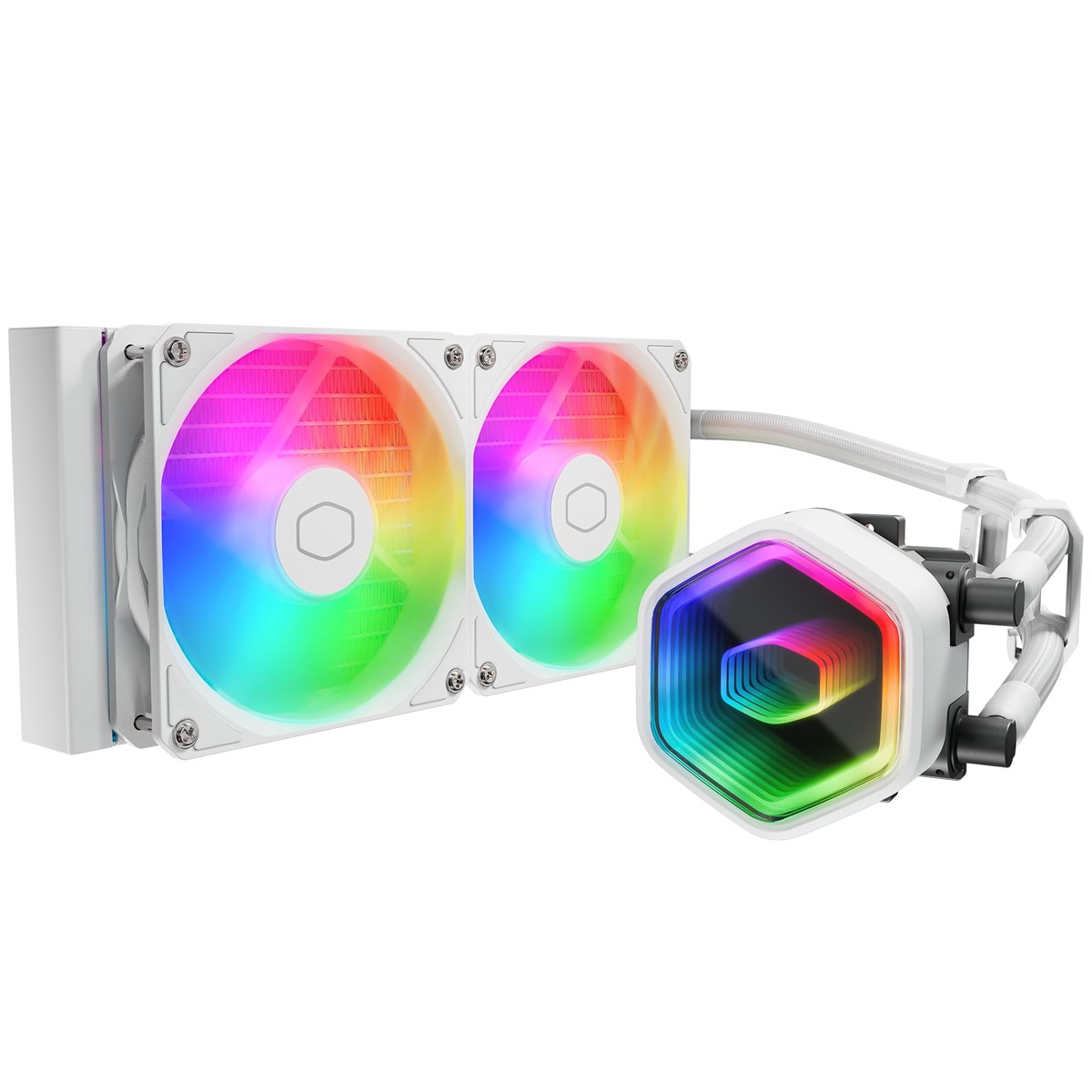 COOLER MASTER DISSIPATORE A LIQUIDO MASTERLIQUID 240 CORE II SKT UNIVERSALE 2X120MM ARGB FANS BIANCO