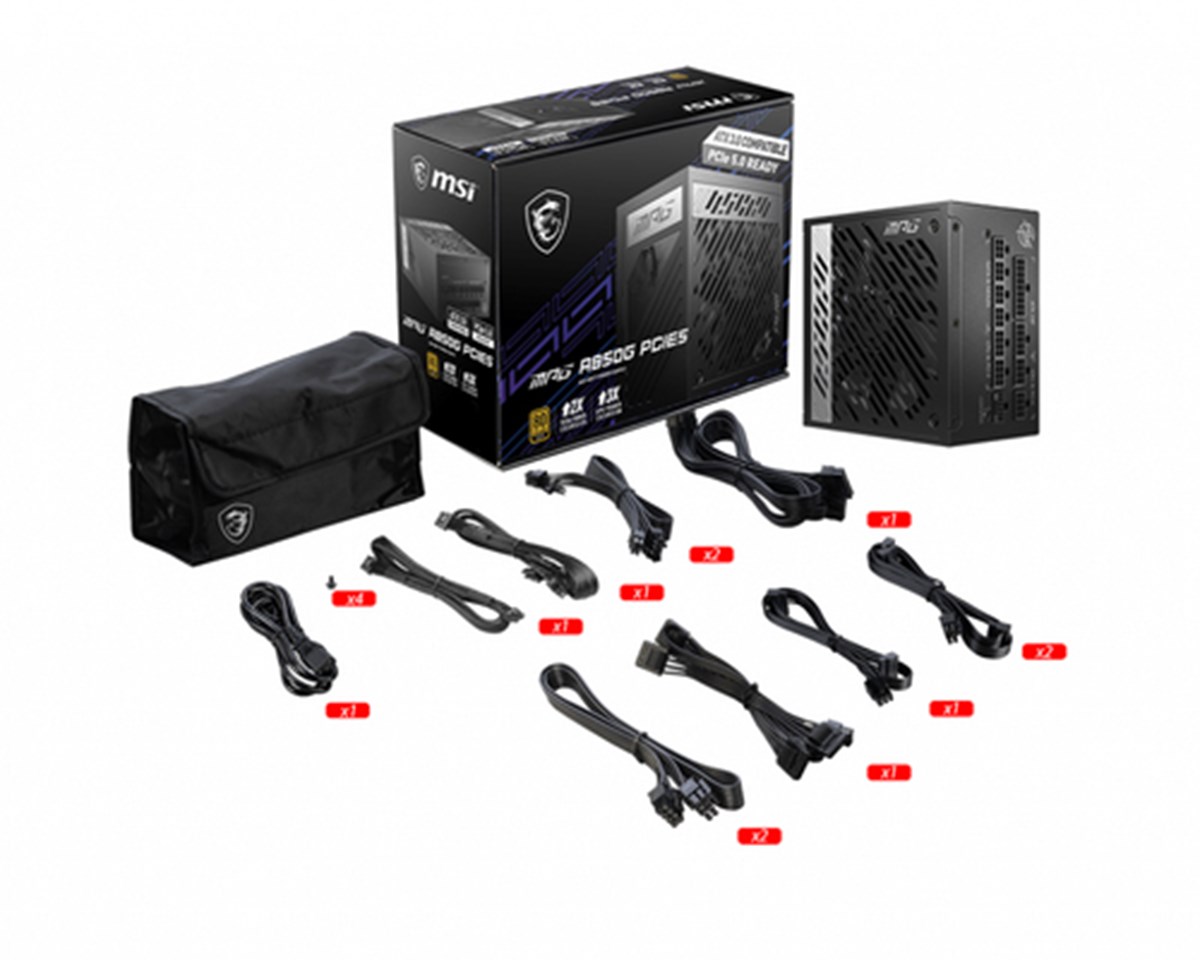 MSI ALIMENTATORE CASE 850W PLUS GOLD VENTOLA 13,5CM NERO