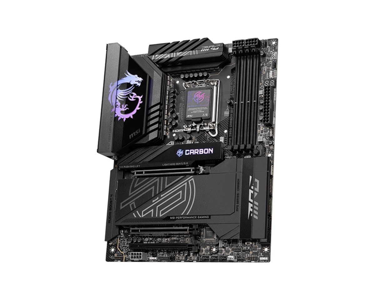 MSI MB MPG Z890 CARBON WIFI GAMING, STD MPG Z890 CARBON WIFI,Z890,LGA1851,4DDR5,3PCIEX16,5M.2,2TBT4,