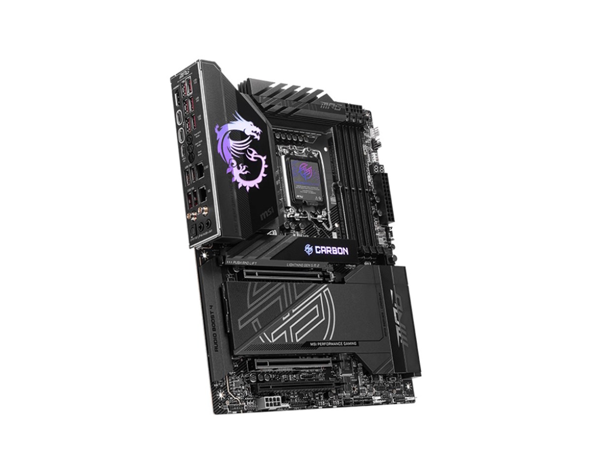 MSI MB MPG Z890 CARBON WIFI GAMING, STD MPG Z890 CARBON WIFI,Z890,LGA1851,4DDR5,3PCIEX16,5M.2,2TBT4,