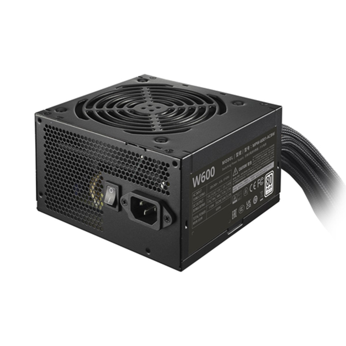 COOLER MASTER ALIMENTATORE EITE NEX W600 CABLEMESH 600W 80+NON MODULARE NERO