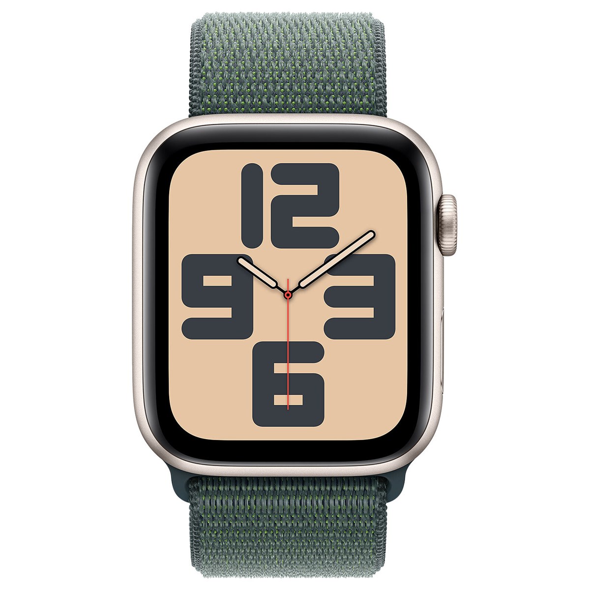 APPLE WATCH SE GPS + CELLULAR 44MM STARLIGHT ALUMINIUM CASE WITH LAKE GREEN SPORT LOOP