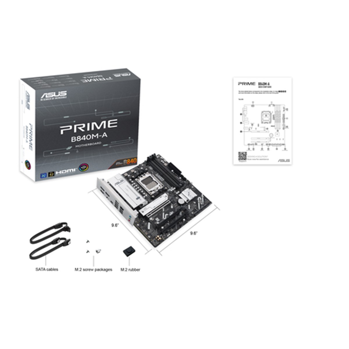 ASUS MB AMD B840MA, DDR5, PRIME B840M-A-CSM, AM5, B840, USB, MB, M2/SATA