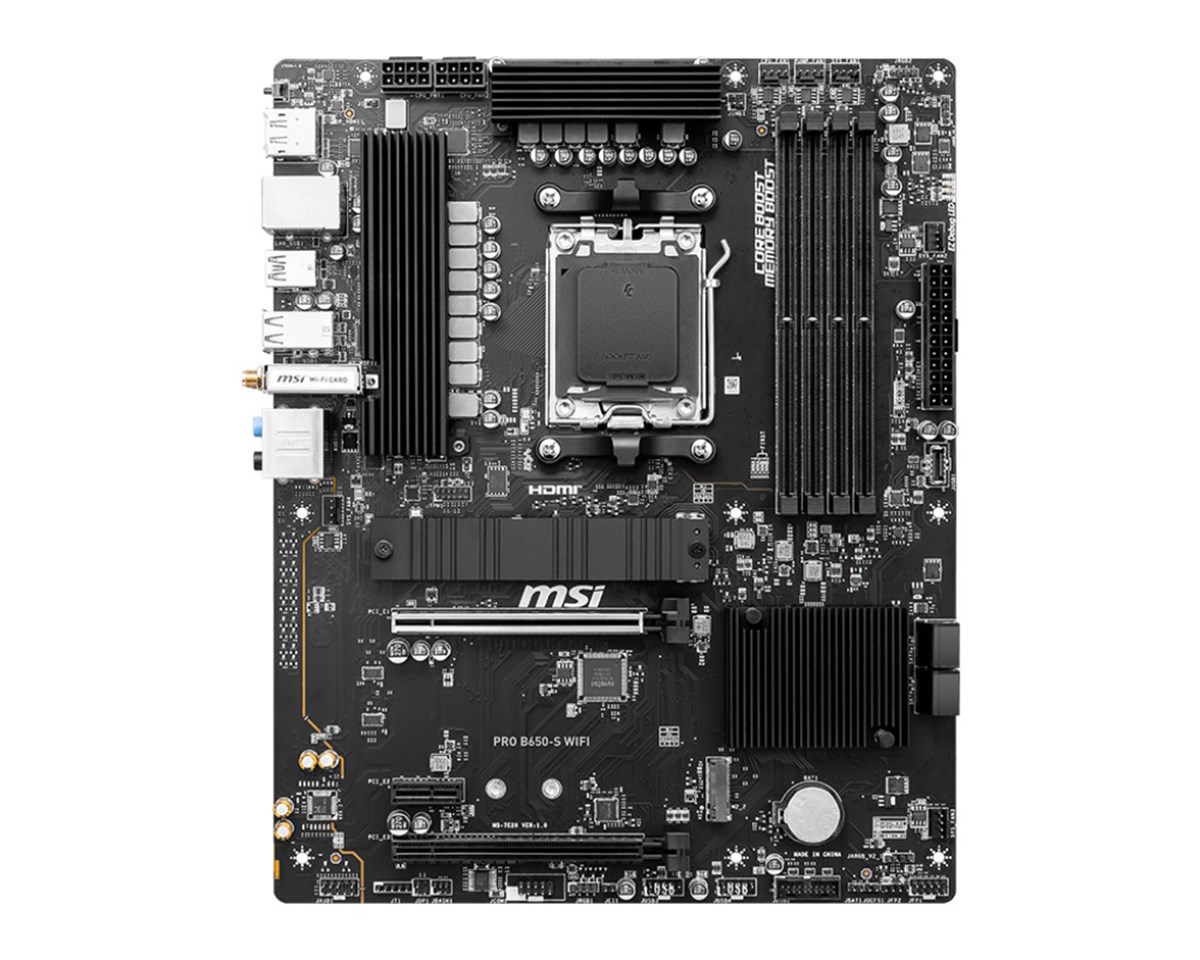 MSI MB AMD B650, PRO B650-S WIFI, AM5, 4DDR5, 2PCI-Ex16, 1PCI-Ex1, 2M.2, 4SATA3