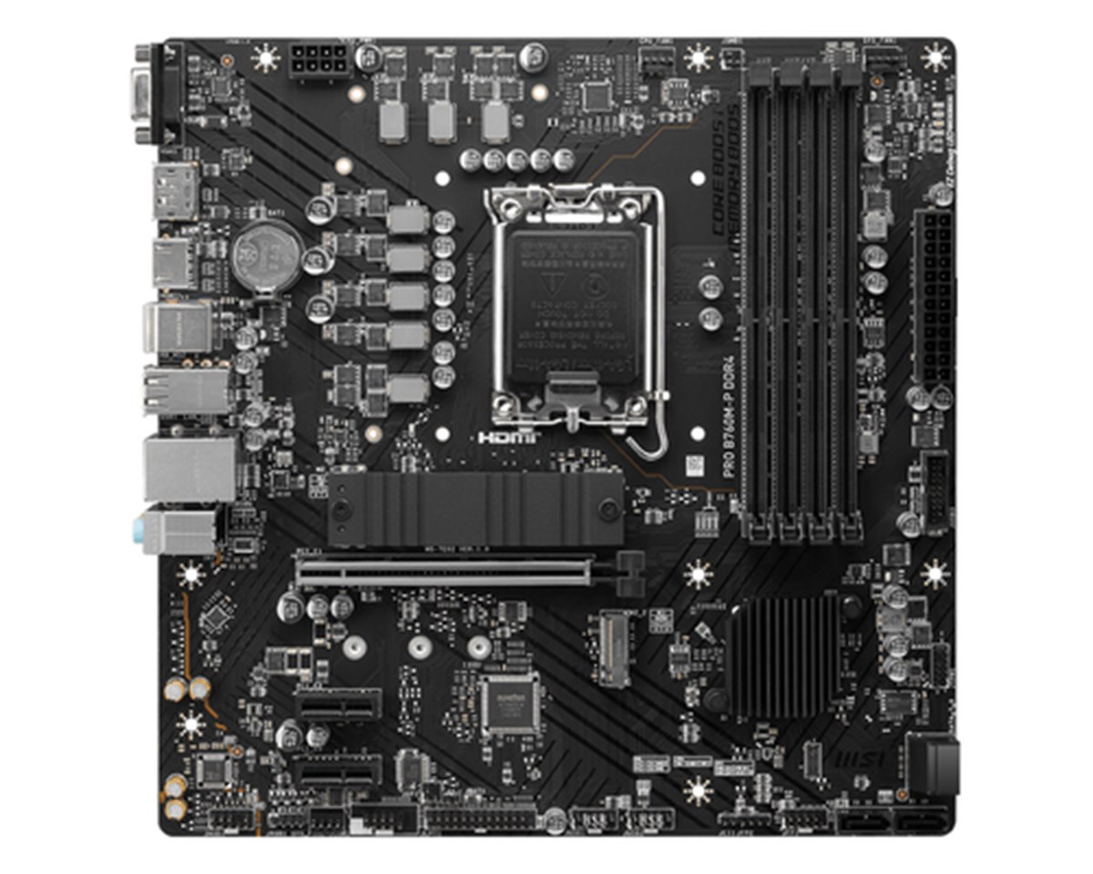 MSI MB B760, PRO B760M-P DDR4, LGA 1700, 4DDR4, 1PCI-Ex16, 2PCI-Ex1, 2M.2, 4SATA3, MATX