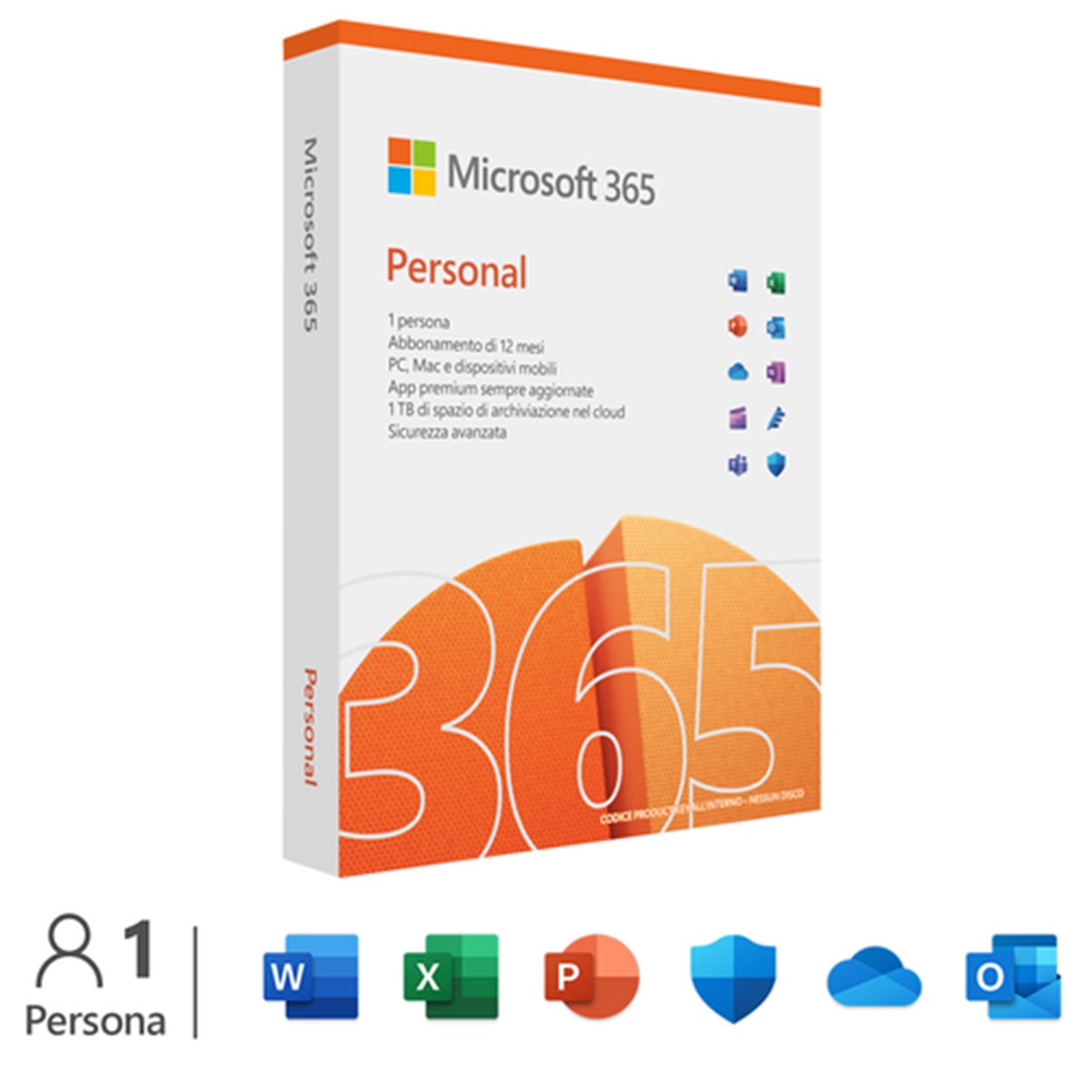 MICROSOFT M365 PERSONAL ITALIAN SUBSCR 1YR EUROZONE MEDIALESS P10