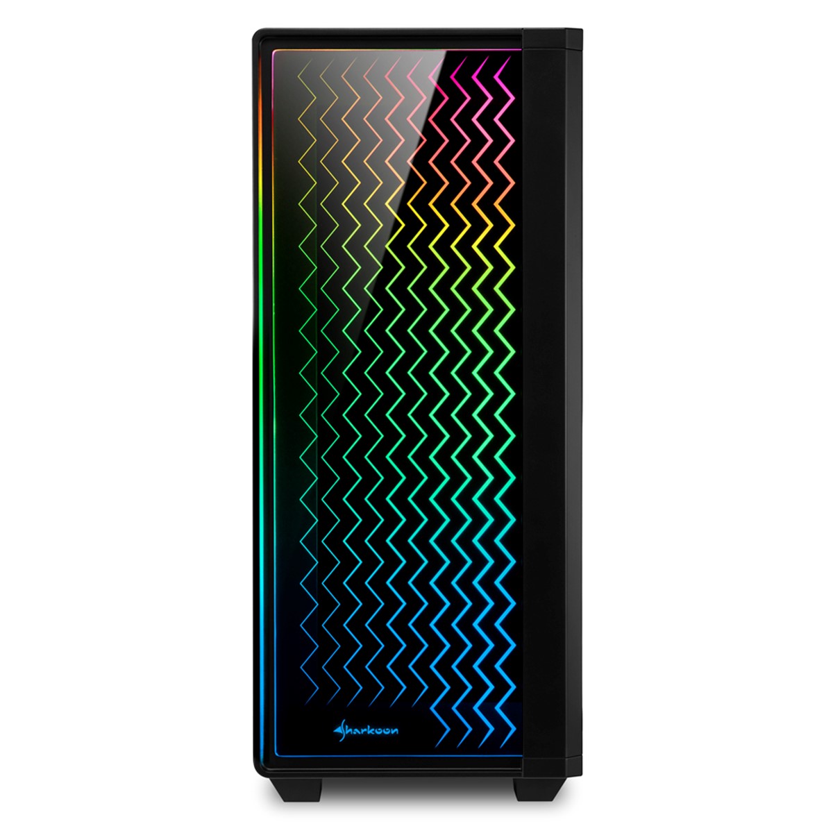 SHARKOON CASE RGB LIT 200, ATX, 7 SLOTS EXPANSION, 2 USB 3.0, 1 USB 2.0, DRIVE BAY 2X3.5 - 6X2.5, 1X120MM FAN