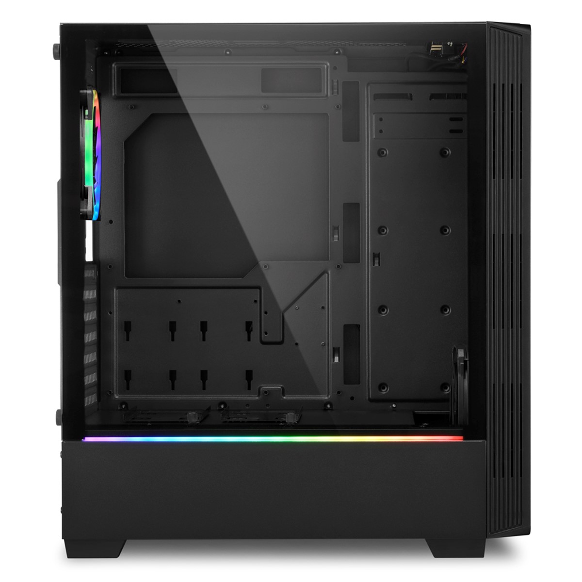 SHARKOON CASE RGB LIT 200, ATX, 7 SLOTS EXPANSION, 2 USB 3.0, 1 USB 2.0, DRIVE BAY 2X3.5 - 6X2.5, 1X120MM FAN