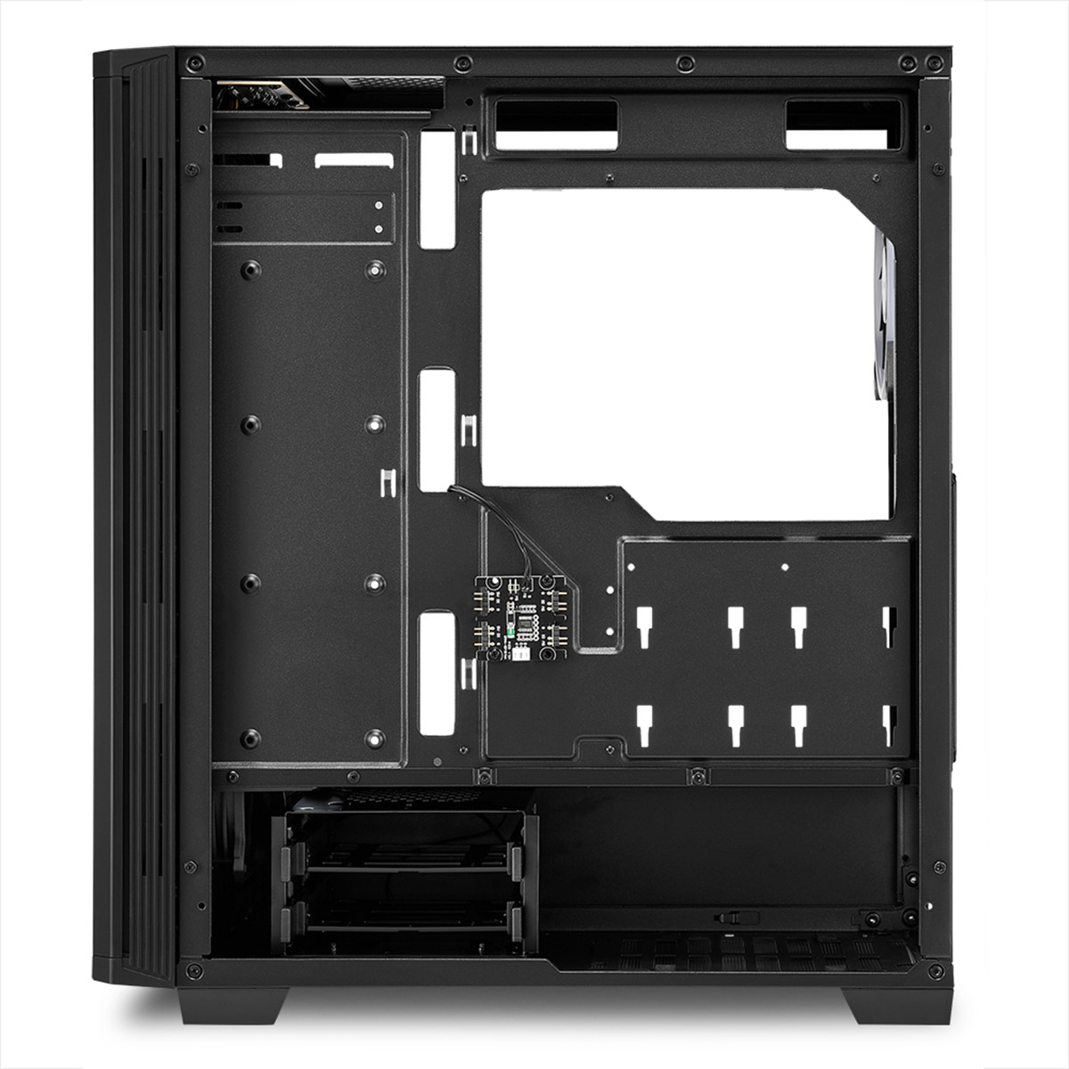 SHARKOON CASE RGB LIT 200, ATX, 7 SLOTS EXPANSION, 2 USB 3.0, 1 USB 2.0, DRIVE BAY 2X3.5 - 6X2.5, 1X120MM FAN