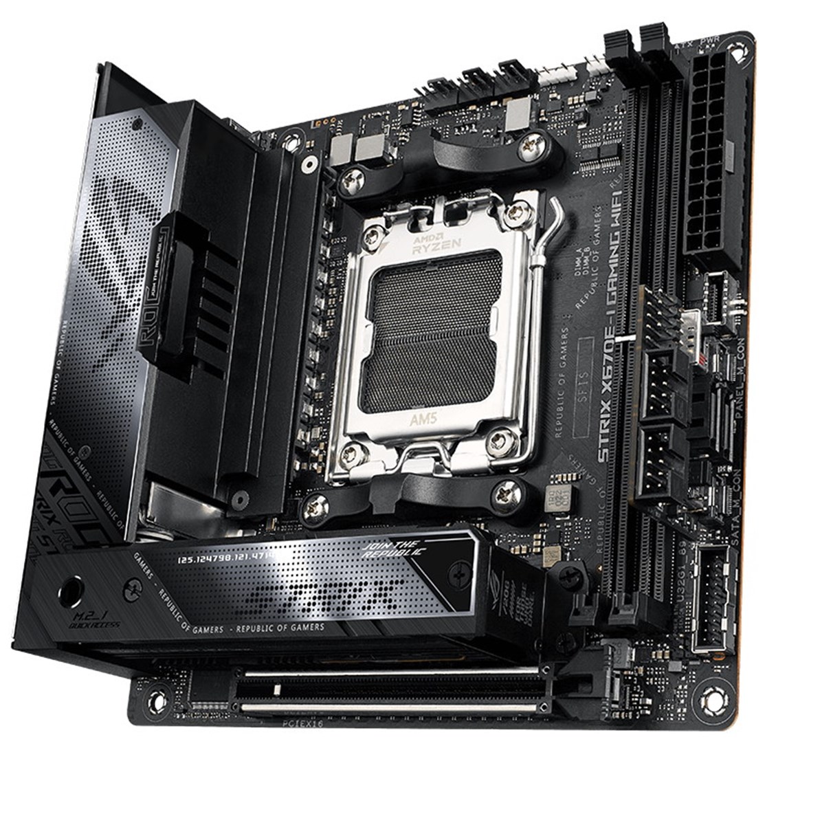 ASUS MB AMD X670E, ROG STRIX X670E-I GAMING WIFI DDR5, AM5, MINI-ITX, 90MB1B70-M0EAY0
