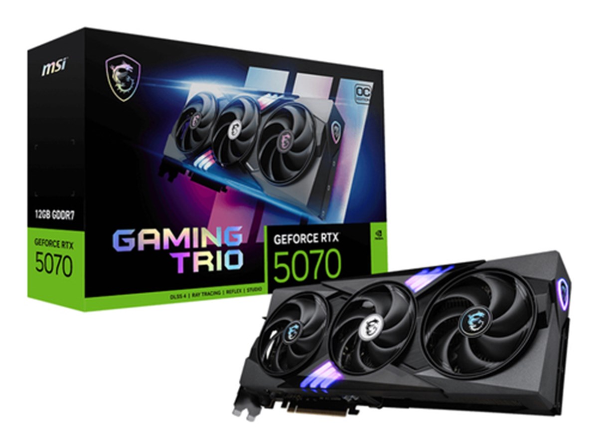 MSI VGA GEFORCE RTX 5070, RTX 5070 12G GAMING TRIO OC, 12GB GDDR7, HDMI/DP*3, TRI FROZR, ATX, OC