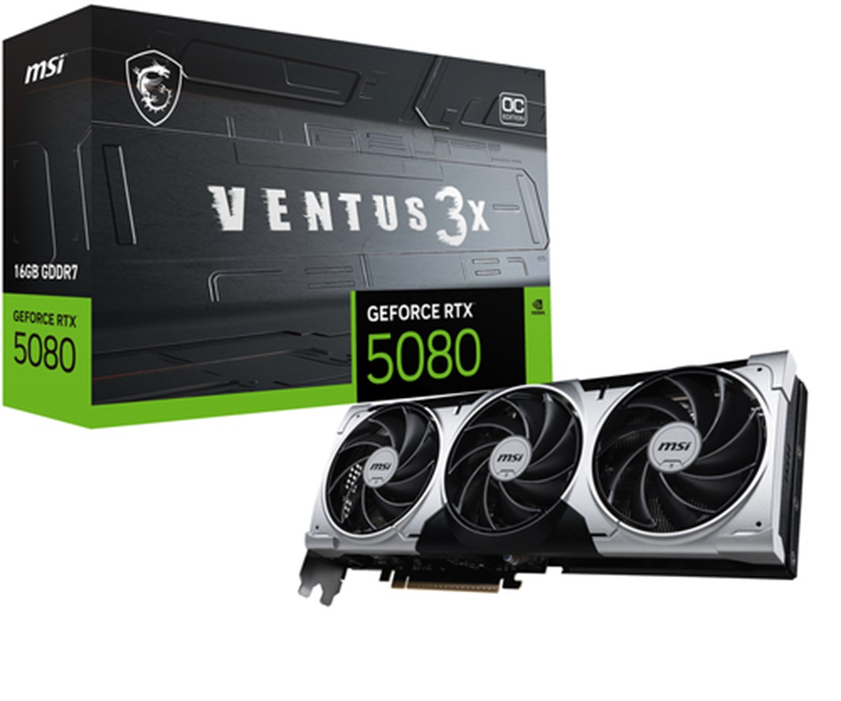 MSI VGA GEFORCE RTX 5080, RTX 5080 16G VENTUS 3X OC PLUS, 16GB GDDR7, HDMI*1/DP*3, ATX, TRIPLE FAN,