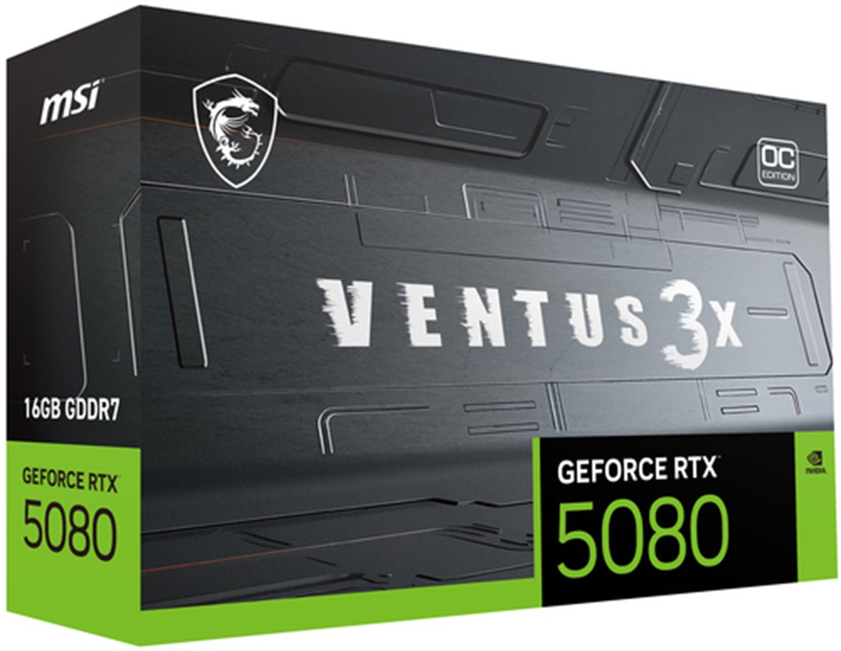 MSI VGA GEFORCE RTX 5080, RTX 5080 16G VENTUS 3X OC PLUS, 16GB GDDR7, HDMI*1/DP*3, ATX, TRIPLE FAN,